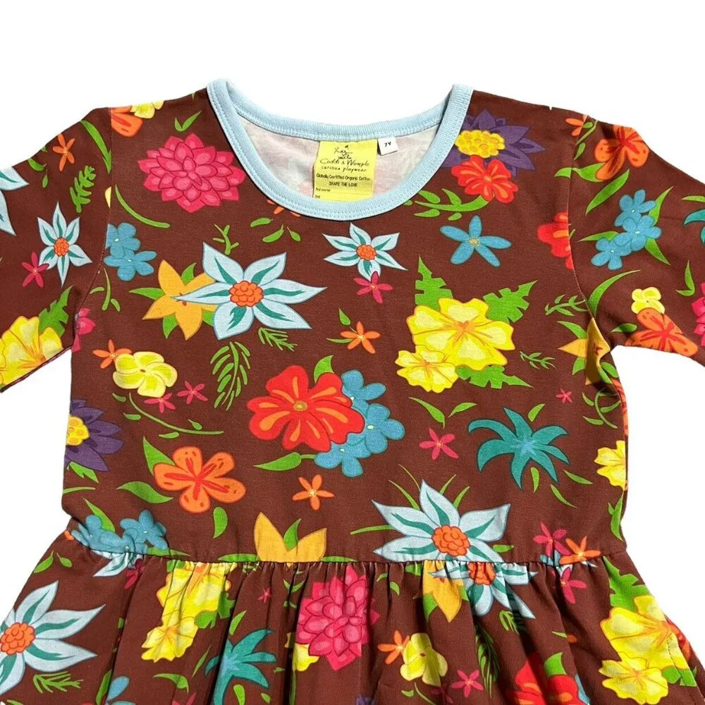 Coddi & Womple 7Y Organic Jungle Bouquet Dress